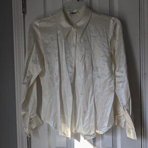 Vintage Star CCC Blouse, Cream, Size Small, Fitted, Button-Up
